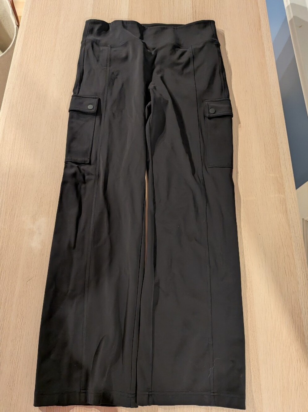 Black Womem's Cargo Flare Pants